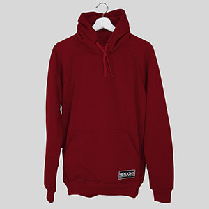 Sweater Hoodie Premium Distro Fleece Polos Tebal Merah Maroon - Tanpa Warna ,L