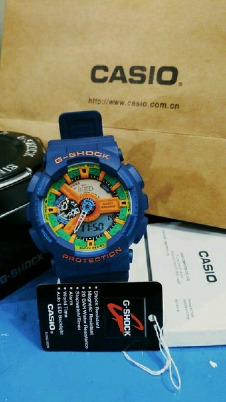 JAM TANGAN SPORTY PRIA G-SHOCK GA-110 PREMIUM BLUE