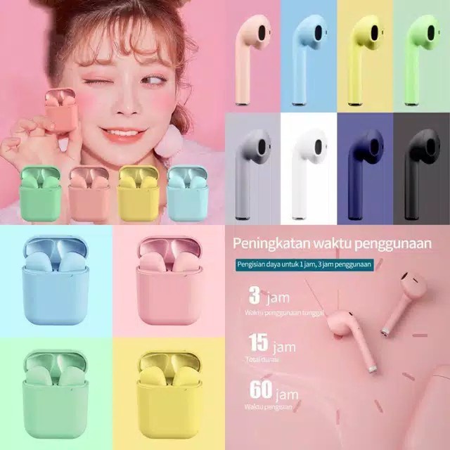Airpods I12 Macaron Tws Headset Bluetooth Bluetooth Earphone Tws